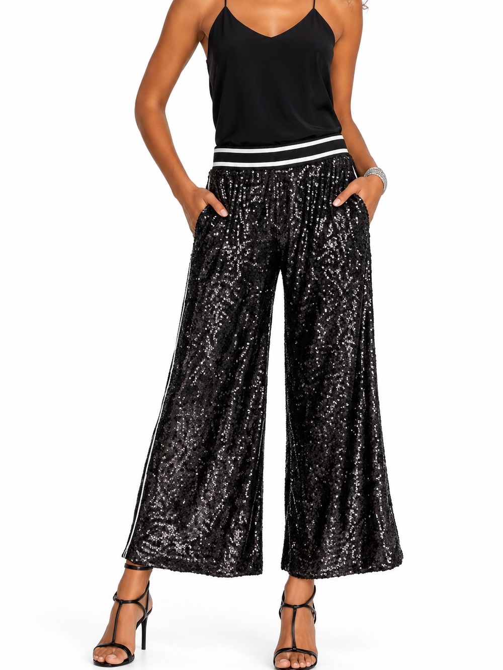 JOHNNY WAS Gabie Sequin Pants Lined C645249 New